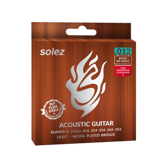 Imagem de Encordoamento Solez Violão Slanpb12 Bronze DLP Plain Steels