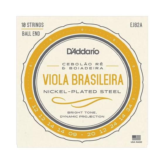 Imagem de Encordoamento Viola Caipira D'Addario EJ82A Cebolão em Ré - 27358