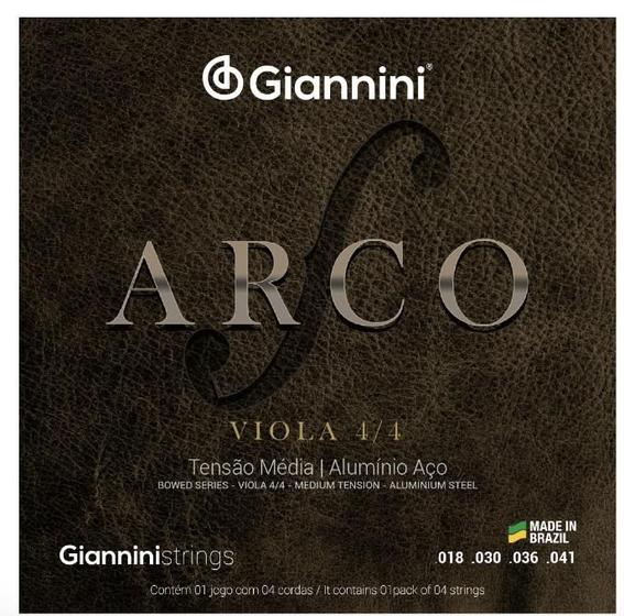 Imagem de Encordoamento Viola De Arco Giannini Geavoa - Tensao Media c/nf