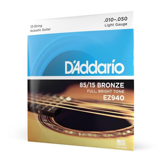 Imagem de Encordoamento Violão Aço 12C 10-50 D Addario 85/15 Bronze