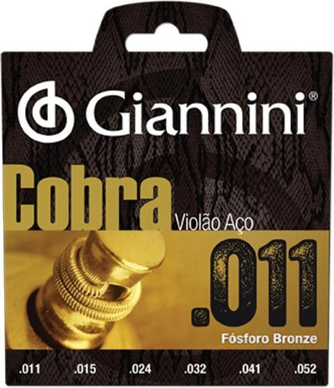 Imagem de Encordoamento Violão Aço Cobra 011 Fósforo Bronze Giannini