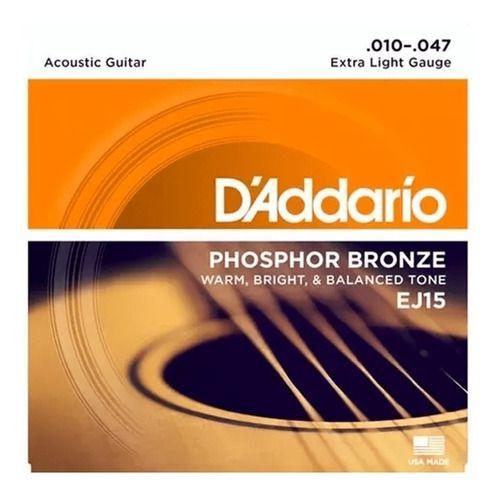 Imagem de Encordoamento Violão Aço Daddario Ej15 Phosphor Bronze  010