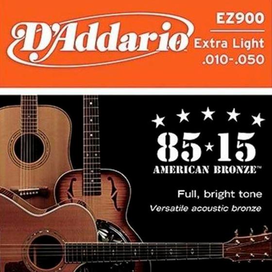 Imagem de Encordoamento Violão Aço EZ900-B 6 Cordas Extra Light - DAddario - DAddario