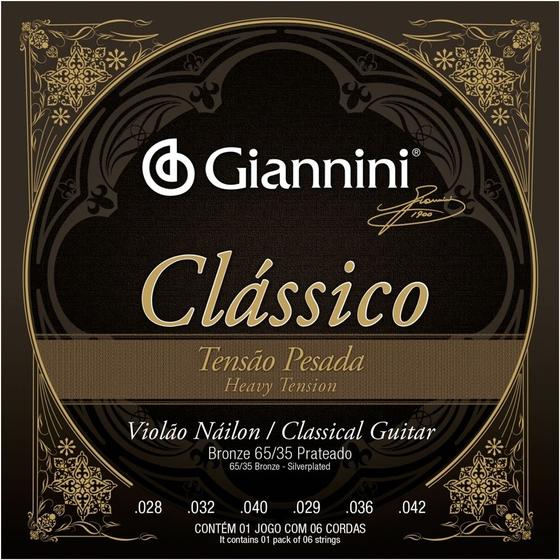 Imagem de Encordoamento Violão Giannini Clássico Nylon Pesada Genwpa