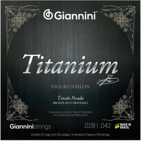 Imagem de Encordoamento Violão Náilon Giannini Titanium  GENWTA Pesada