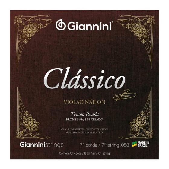 Imagem de Encordoamento Violão Nylon 7º Corda Giannini Classic GENWPA-7 Bronze 65/35 Pesado