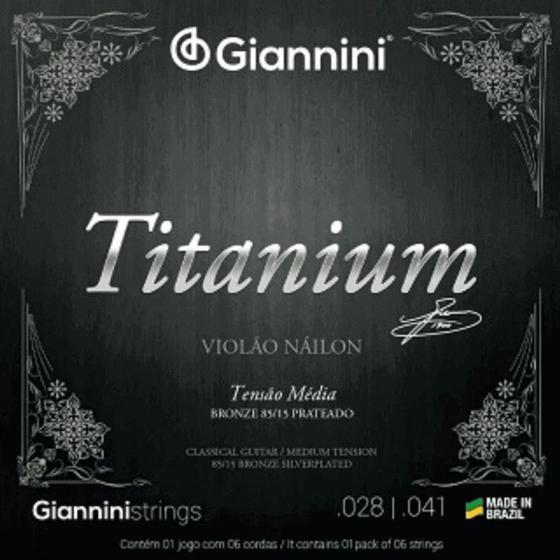 Imagem de Encordoamento Violão Nylon Giannini Titanium Tensão Média