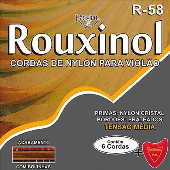 Encordoamento Violao Rouxinol R-58 Nylon Cristal - Tensao Media Menor preço em Encordoamento Violao Rouxinol R-58 Nylon Cristal - Tensao Media