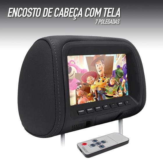Imagem de Encosto Com Tela Lcd Unidade Grafite Cinza Escuro Fiat Stilo 2002 2003 2004 2005 2006 7 Polegadas Dependente Espelhamento Multimídia