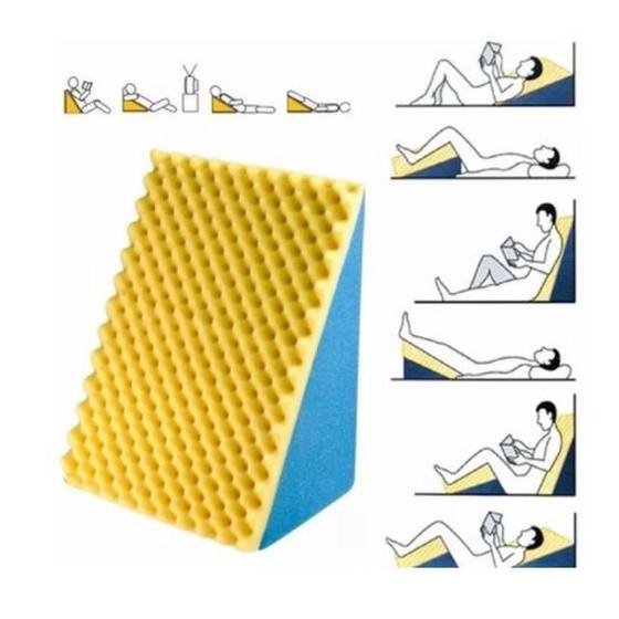Imagem de Encosto Triangulo com Massageador Comfort Luck 45x65x30 - Ideal para Leitura - Descanso de Pernas - Pós Operatório - Amamentação