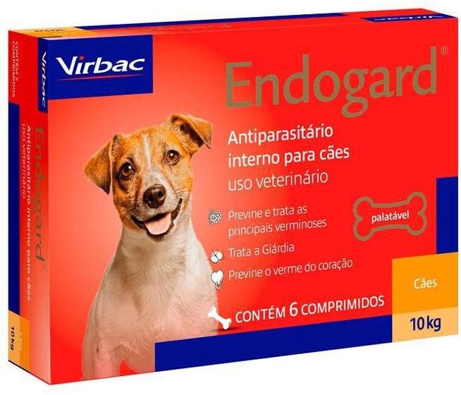 Imagem de Endogard Vermifugo Cães 10kg Virbac - Caixa 6 Comprimidos