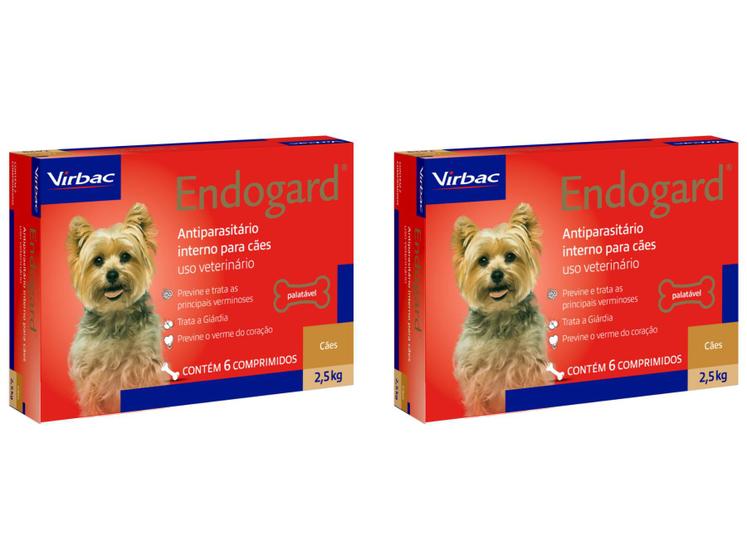 Imagem de Endogard Virbac Cães 2,5kg - 6 Comprimidos - 2 Unidades