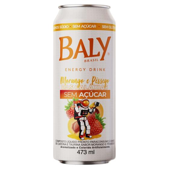 Imagem de Energético Baly Morango e Pêssego das Galáxias Zero Açúcar 473ml