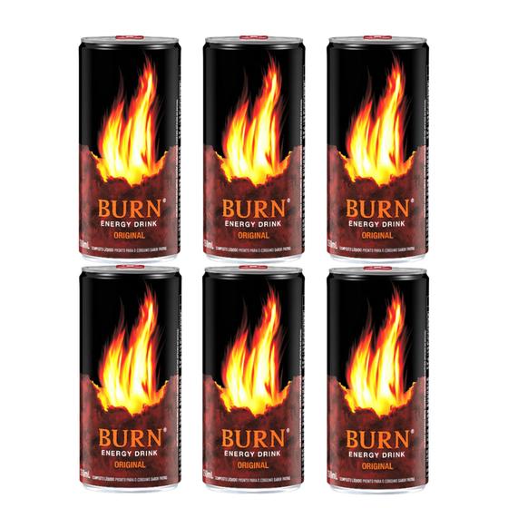 Imagem de Energético BURN ENERGY DRINK ORIGINAL 260ML  Fardo C/6 Unidades