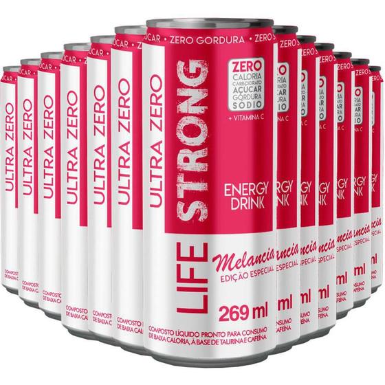 Imagem de Energético Life Strong Energy Drink 12 Unidades Melancia