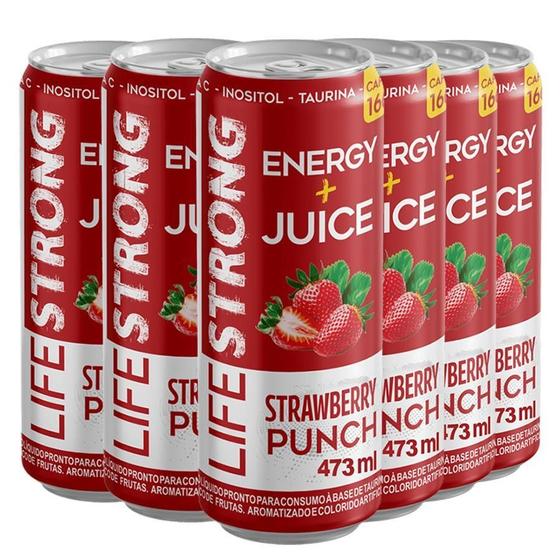 Imagem de Energético Life Strong Energy Drink 6 Unidades Strawberry