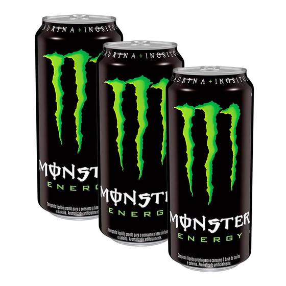 Imagem de Energético Monster Energy com 473ml  Kit com três unidades