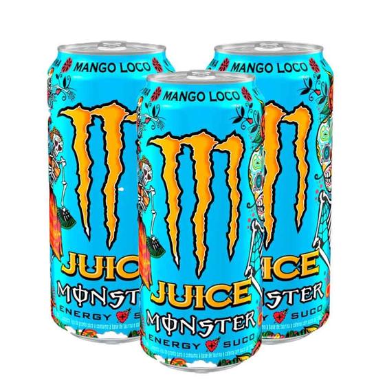 Imagem de Energético Monster Energy Juice Mango Loco 473ml  Kit com três unidades