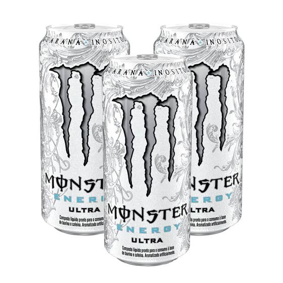 Imagem de Energético Monster Energy Ultra com 473ml  Kit com três unidades