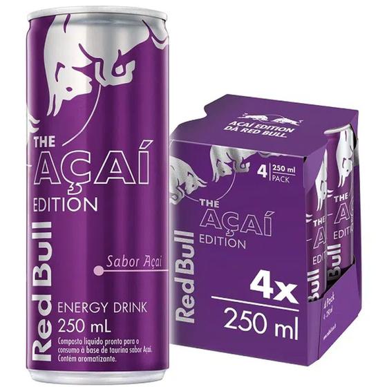 Imagem de Energético Red Bull Açaí Edition Pack 4 Unid. 250ml