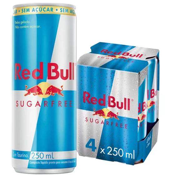 Imagem de Energético Red Bull Sugar Free Pack 4 Unid. 250ml