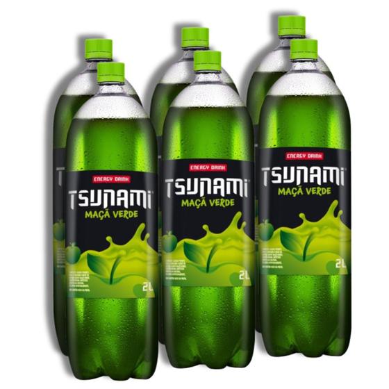 Imagem de Energético Tsunami Maça Verde Pet 2 litros - Pack 6 garrafas pet 6x2000ml