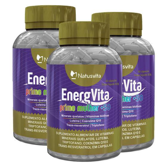 Imagem de EnergVita Mulher +50 Multivitaminico com Coenzima Q10, Luteína, Triptofano e Resveratrol.