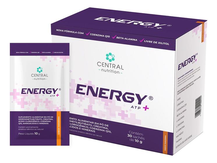 Imagem de Energy Atp Tangerina 30 Sachês Sem Xilitol Central Nutrition