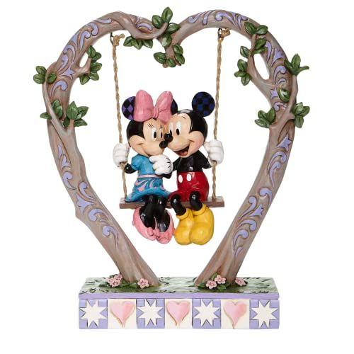 Imagem de Enesco Disney Traditions por Jim Shore Mickey e Minnie Mouse em Heart Swing Figurine, 9 Inch, Multicolor