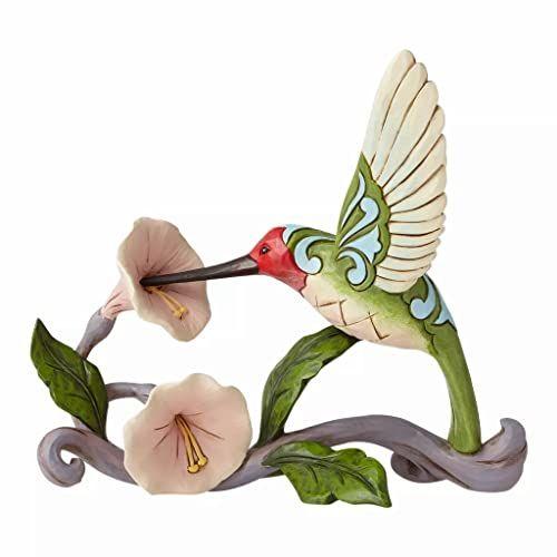 Imagem de Enesco Jim Shore Heartwood Creek Beija-flor com estatueta de flor, 5.375 polegadas, multicolorido