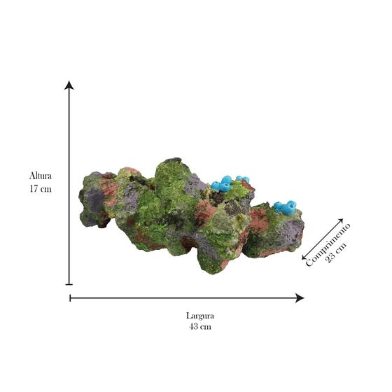 Imagem de Enfeite Aquario Em Resina Soma Rocha Duo Coral 126