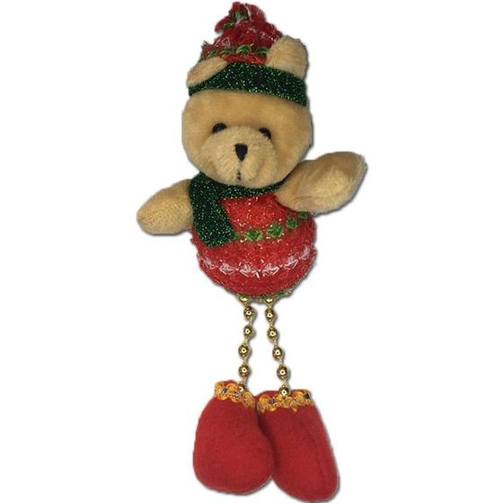 Imagem de Enfeite Árvore De Natal Urso 19 Cm Verde Vermelho Branco