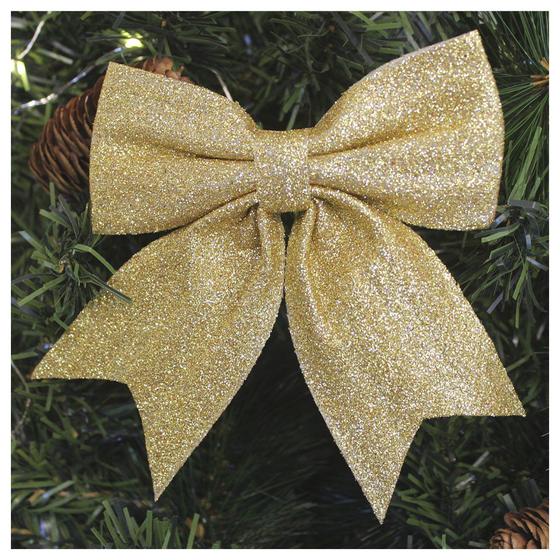 Enfeite Árvore Natal Laço Dourado Com Glitter 16cm 4 Unidades - Gici  Christmas - Decoração de Natal para Casa - Magazine Luiza