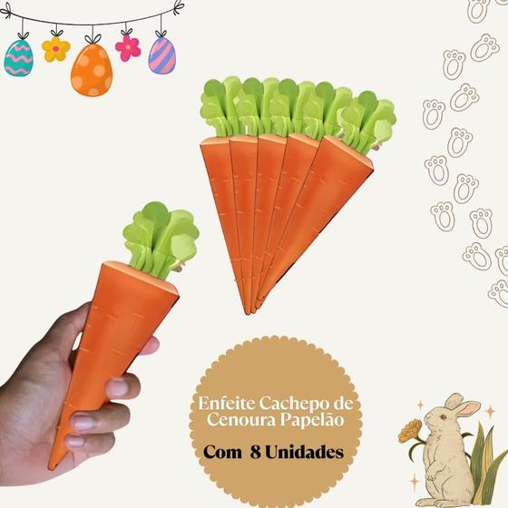 Imagem de Enfeite Cachepo de Cenoura Papelão C/ 8 Ref.952