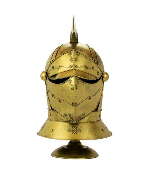 Imagem de Enfeite Capacete Cavaleiro Medieval Dourado 47x26x30cm