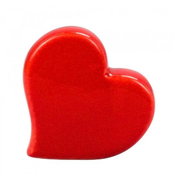 Enfeite Cerâmica Coração Vermelho 10,5X10,5X4,5cm - Click Imagem de Enfeite Cerâmica Coração Vermelho 10,5X10,5X4,5cm