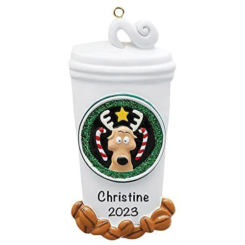 Imagem de Enfeite de Café Personalizado 2022  Enfeites de Árvore de Natal da Xícara de Café de Poliresina  Presentes Encantadores para Amantes do Café  Enfeite de Natal do Café Starbucks  Presente de Lembrança Barista