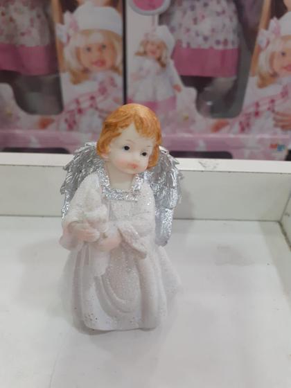 Imagem de Enfeite de Natal - Anjo com Asa Prata - Resina - 9cm