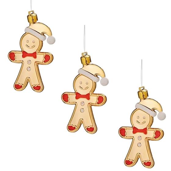 Imagem de Enfeite De Natal Biscoito De Gingerbread Ouro (3un)