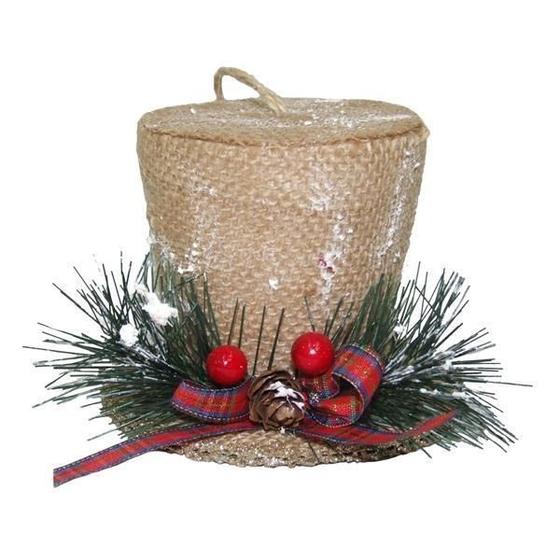 Imagem de Enfeite De Natal Cartola Marrom Decorativa Natalina 08Cm