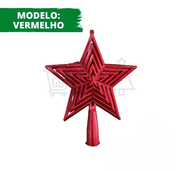 Imagem de Enfeite de natal ponteira Estrela Tam:23cmx20cm