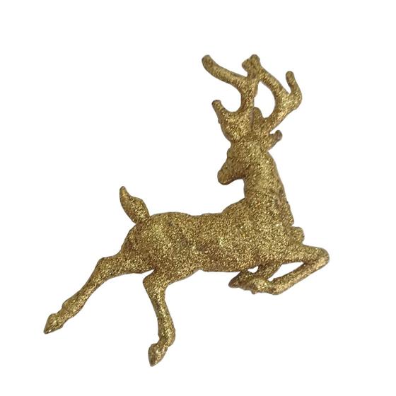 Imagem de Enfeite de Natal Rena Dourada Glitter - 15cm