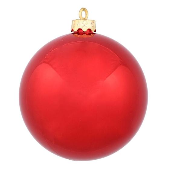 Imagem de Enfeite de Natal Vickerman - Bola Vermelha Brilhante (6cm) - Pacote com 4