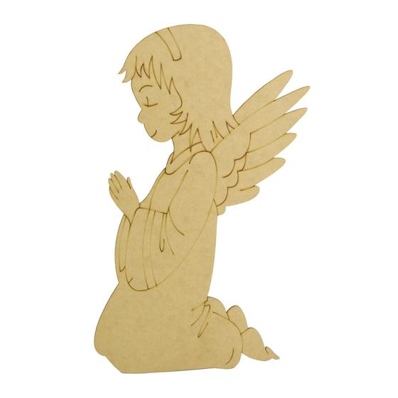 Imagem de Enfeite de Parede Aplique Anjo G 22x40 Laser Mdf Madeira