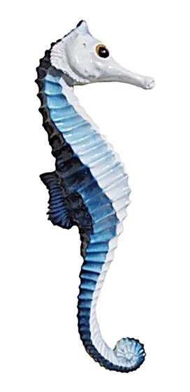 Imagem de Enfeite de Parede Cavalo Marinho Pequeno Azul de Resina - Decore Casa