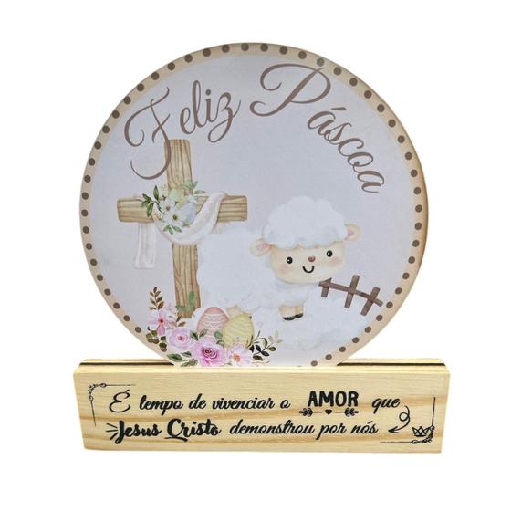 Imagem de Enfeite de Páscoa Jesus Cristo Enfeite Cordeiro de Páscoa Decoração de Páscoa Enfeite de Mesa
