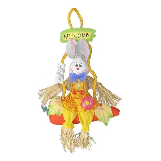 Imagem de Enfeite Decoração Coelho Com Cenoura Welcome Páscoa