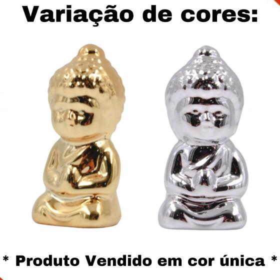 Imagem de Enfeite decorativo buda 6x3cm em vidro 10 unidades prata