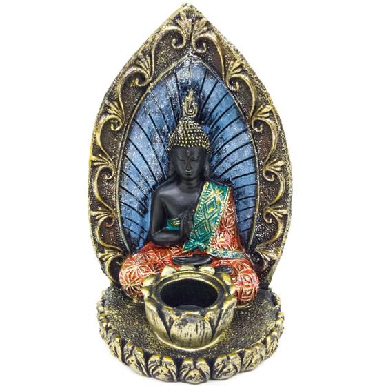 Imagem de Enfeite Decorativo Buda Tibetano Porta Vela Decoração Zen Hindu Resina