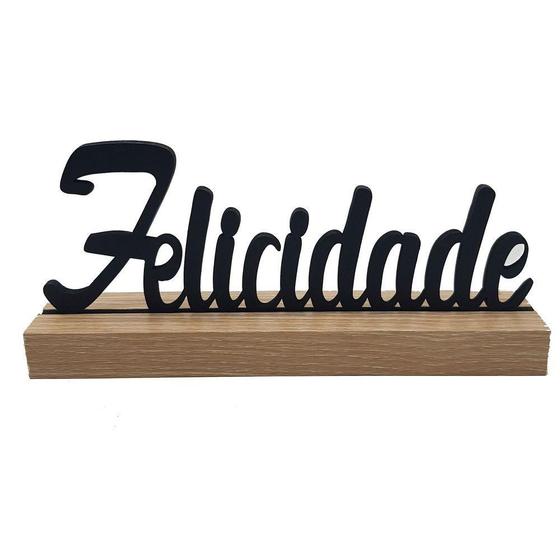 Imagem de Enfeite Decorativo Felicidade em MDF 19,8 cm